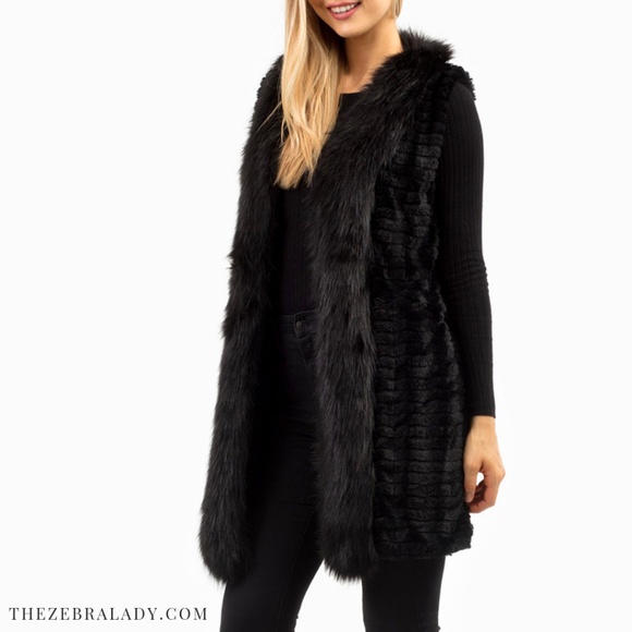 Jackets & Blazers - SOFT FAUX FUR TRIMMED VEST
